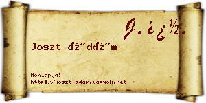 Joszt Ádám névjegykártya